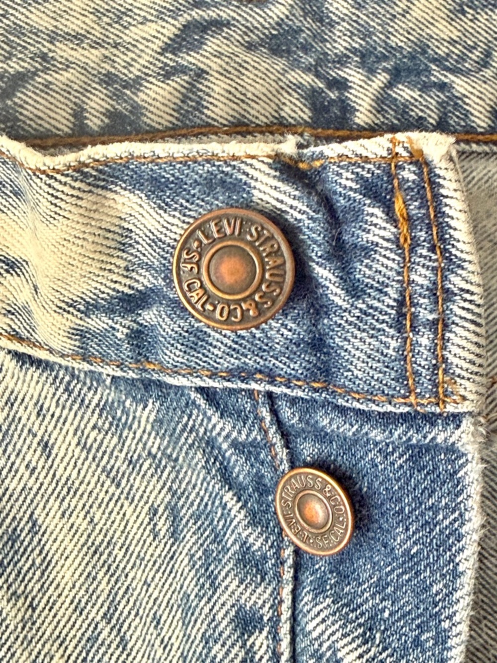 VTG 90s Levi's 501 Acid Wash Jeans Straight Leg High Rise Button Fly USA Sz 31 - Picture 8 of 16